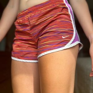 Nike running shorts, size large, multicolored